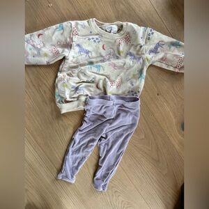 Angel Dear unicorn Cream and Lavender Baby Set